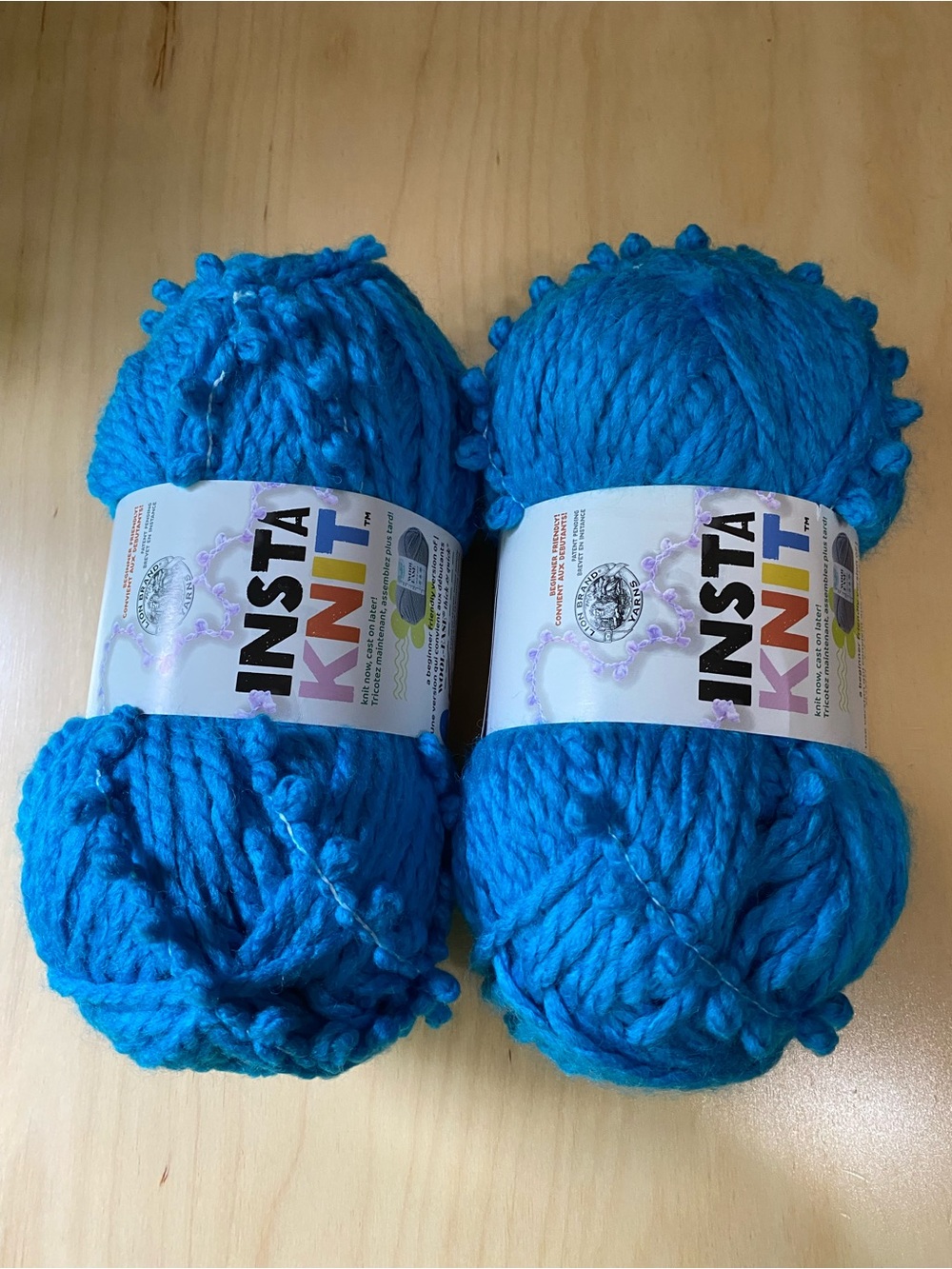 InstaKnit yarn Lion Brand Never Blue Over You   2 skeins